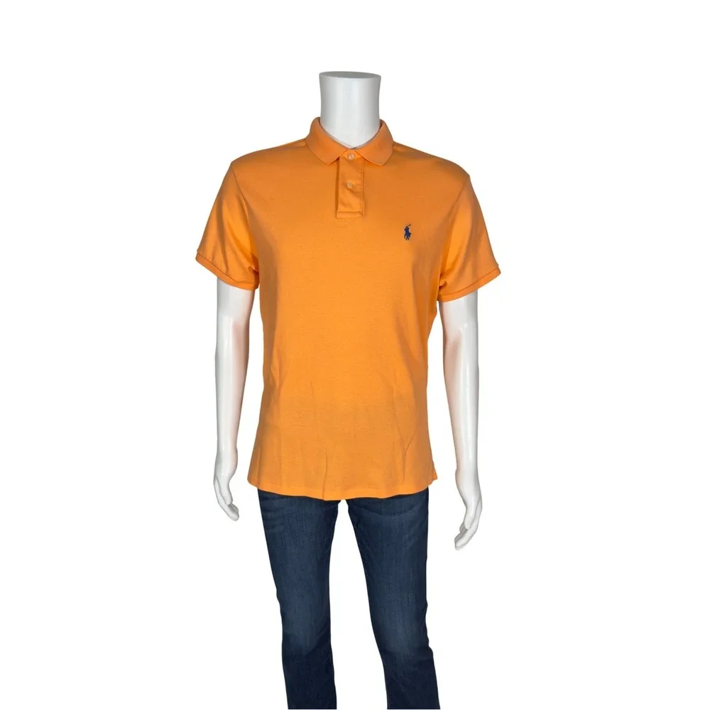 Polo Ralph Lauren Polo Shirt Mens L Orange Excellent Custom Fit Pony Logo